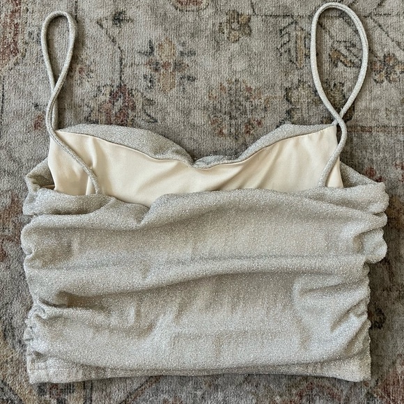 Princess Polly Elegant Cream Ruched Women's Top - Picture 4 of 13